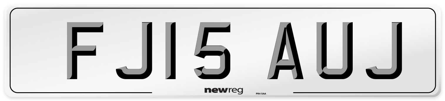 FJ15 AUJ Number Plate from New Reg